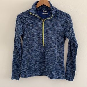 Blue half-zip athletic long sleeve!